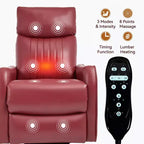 Fauteuil inclinable manuel massant et chauffant en similicuir noir avec fonction bascule et pivot pour salon
