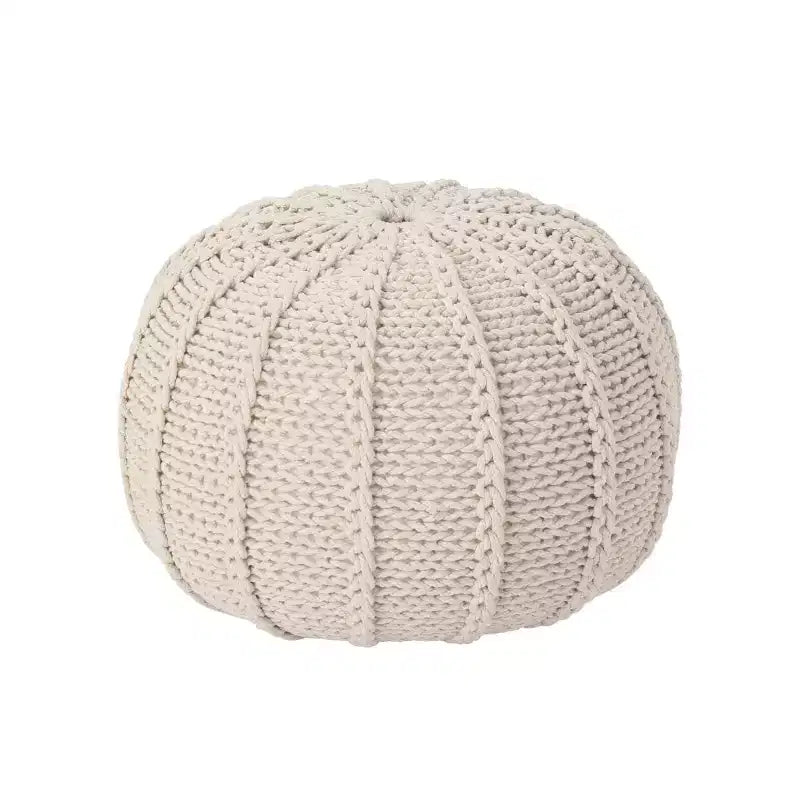 Okak Bean Bag Chair Knited Bean Bag Chairs Comfy Floor Chair with Foam Filler, Sofa Chair for Living Room, Bedroom, Beige