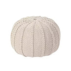 Okak Bean Bag Chair Knited Bean Bag Chairs Comfy Floor Chair with Foam Filler, Sofa Chair for Living Room, Bedroom, Beige
