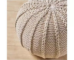 Okak Bean Bag Chair Knited Bean Bag Chairs Comfy Floor Chair with Foam Filler, Sofa Chair for Living Room, Bedroom, Beige