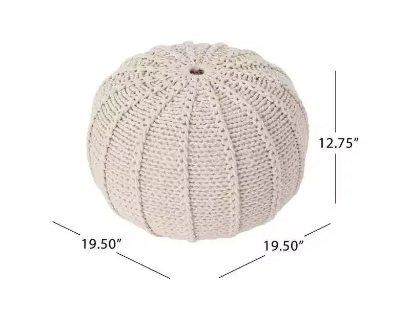 Okak Bean Bag Chair Knited Bean Bag Chairs Comfy Floor Chair with Foam Filler, Sofa Chair for Living Room, Bedroom, Beige