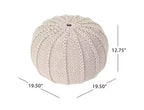 Okak Bean Bag Chair Knited Bean Bag Chairs Comfy Floor Chair with Foam Filler, Sofa Chair for Living Room, Bedroom, Beige