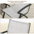 Chaises de patio en aluminium avec cadre léger et dossier réglable, chaises de salle à manger d'extérieur à dossier en toile pour jardin, camping au bord de la piscine