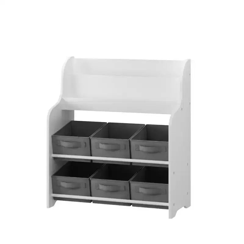 MAYEERTY Étagère de rangement avec 6 bacs de rangement en tissu, bibliothèque multifonctionnelle pour enfants et organisateur de jouets Blanc