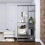GDFStudio Axton 72.8 Modern Metal Bookcase Room Divider