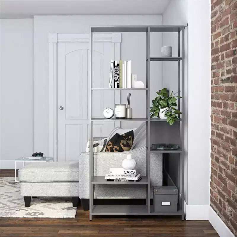 GDFStudio Axton 72.8 Modern Metal Bookcase Room Divider