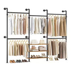 Besiost 84-128 Metal Pipe Clothing Rack Wall Mounted , Garment Rack
