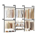 Besiost 84-128 Metal Pipe Clothing Rack Wall Mounted , Garment Rack