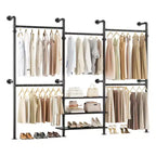 Besiost 84-128 Metal Pipe Clothing Rack Wall Mounted , Garment Rack
