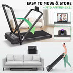 KRISRATE 3.5HP Walking Pad Treadmill with Handle Bar & Shock Absorption, Foldable Treadmills for Home, Under Desk Compact Walking Pad