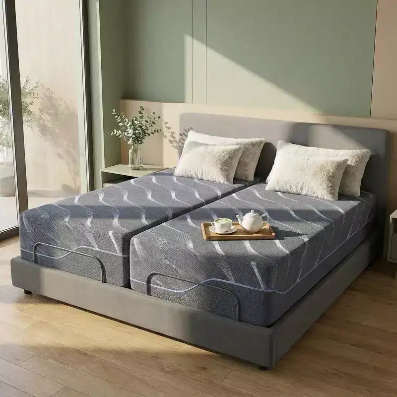 Dyonery 12-14 Inch Twin XL Memory Foam Mattress, Firm Cooling Gel Green Tea Bed in a Box, Fiberglass-Free Cover, Pressure Relief Support