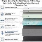 Matelas en mousse à mémoire de forme Dyonery 12-14 pouces Twin XL, ferme, gel rafraîchissant, thé vert, livré dans une boîte, housse sans fibre de verre, soutien anti-pression