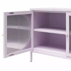 Meuble d'appoint large GDFStudio Arden à 2 portes avec verre cannelé