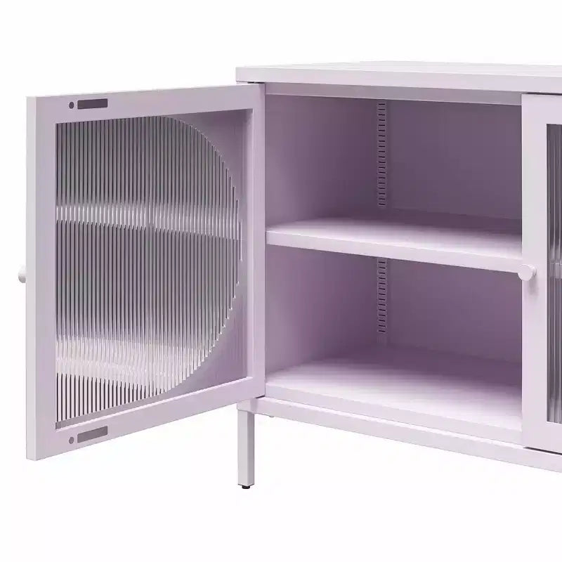 Meuble d'appoint large GDFStudio Arden à 2 portes avec verre cannelé
