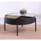 Coaster,Ozella Round Coffee Table with Hidden Storage