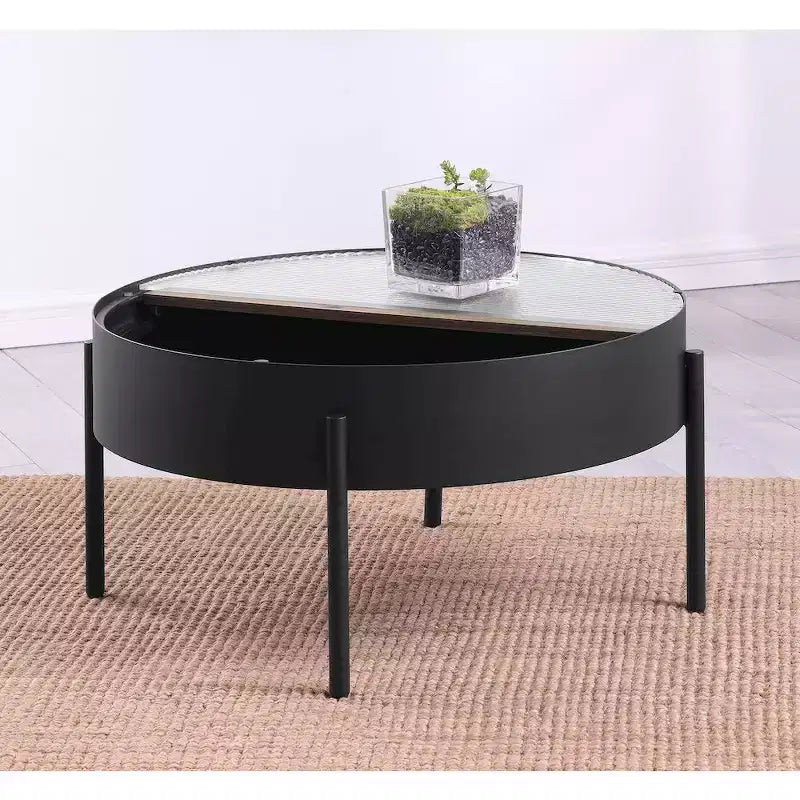 Coaster,Ozella Round Coffee Table with Hidden Storage