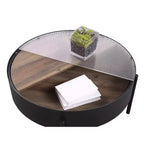 Coaster,Ozella Round Coffee Table with Hidden Storage