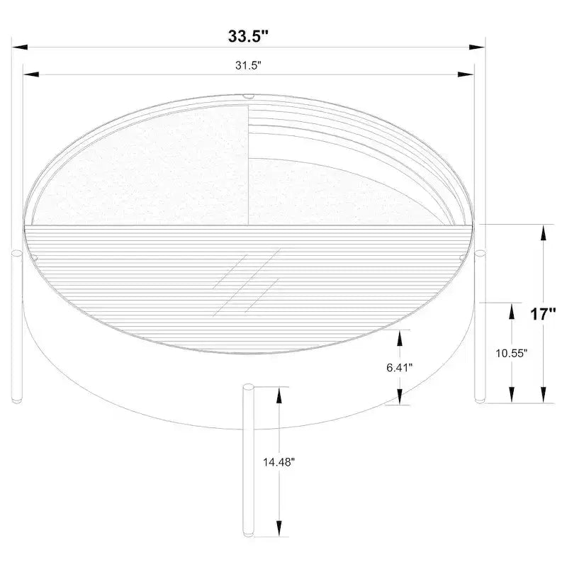 Coaster,Ozella Round Coffee Table with Hidden Storage