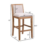 TUYOHW Upholstered Counter Height Bar Stools Set of 2,Accent Chair with Rubber wood Frame,Bar Chairs for Kitchen Island,Home Office,Dining Room