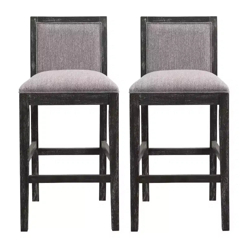 TUYOHW Upholstered Counter Height Bar Stools Set of 2,Accent Chair with Rubber wood Frame,Bar Chairs for Kitchen Island,Home Office,Dining Room