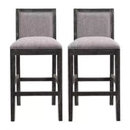TUYOHW Upholstered Counter Height Bar Stools Set of 2,Accent Chair with Rubber wood Frame,Bar Chairs for Kitchen Island,Home Office,Dining Room