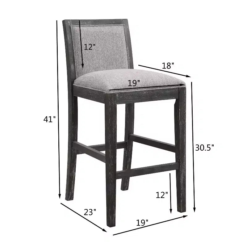 TUYOHW Upholstered Counter Height Bar Stools Set of 2,Accent Chair with Rubber wood Frame,Bar Chairs for Kitchen Island,Home Office,Dining Room