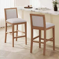 TUYOHW Upholstered Counter Height Bar Stools Set of 2,Accent Chair with Rubber wood Frame,Bar Chairs for Kitchen Island,Home Office,Dining Room