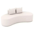 Costway 78.5 Sofa Couch Upholstered Curved Sofa with 2 Cozy Pillows Low Backrest Beige/Gray