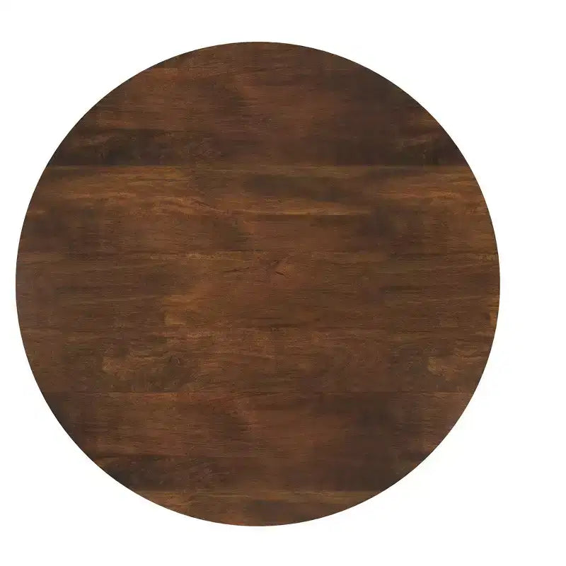 Table basse ronde moderne urbaine tambour Farmington en bois de manguier massif de 38 po de large