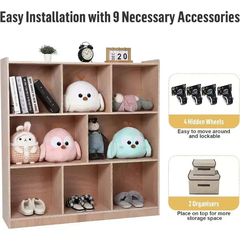 Meubles de rangement à 8 sections pour salles de classe, Armoire de rangement mobile à casiers, Armoire de rangement à compartiments, Meubles de classe pour la maison, la garderie et la maternelle