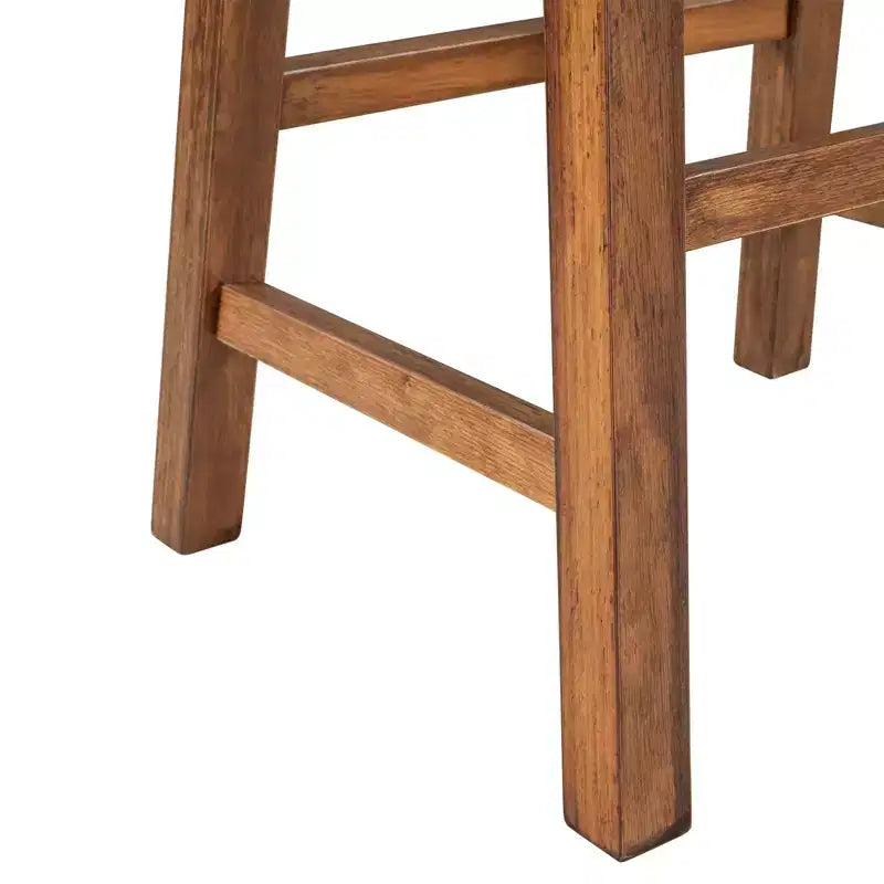 MAYEERTY 2-Piece Farmhouse Counter Height Stools, Rustic Wood Design, Small Kitchen Dining, Walnut