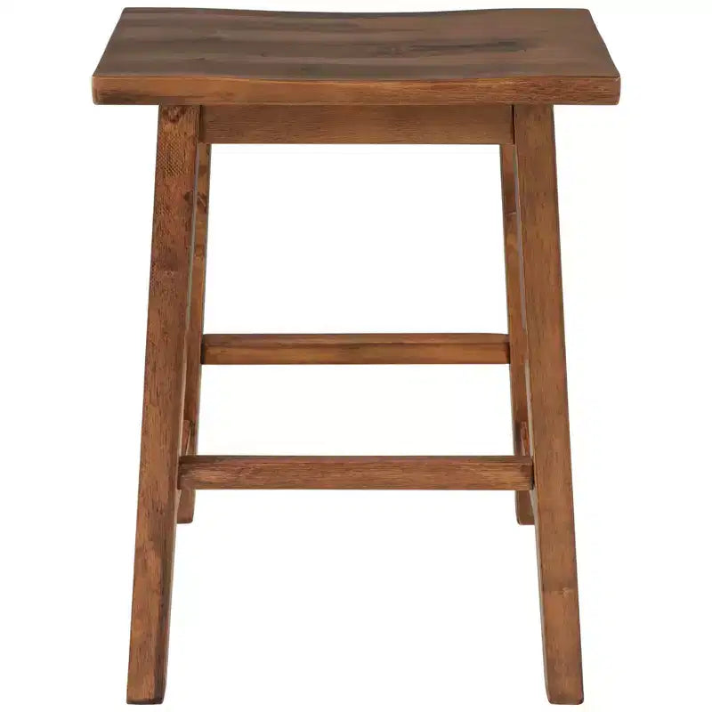 MAYEERTY 2-Piece Farmhouse Counter Height Stools, Rustic Wood Design, Small Kitchen Dining, Walnut
