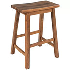 MAYEERTY 2-Piece Farmhouse Counter Height Stools, Rustic Wood Design, Small Kitchen Dining, Walnut