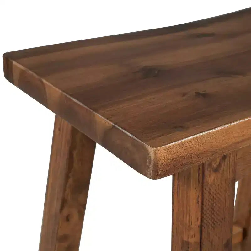 MAYEERTY 2-Piece Farmhouse Counter Height Stools, Rustic Wood Design, Small Kitchen Dining, Walnut