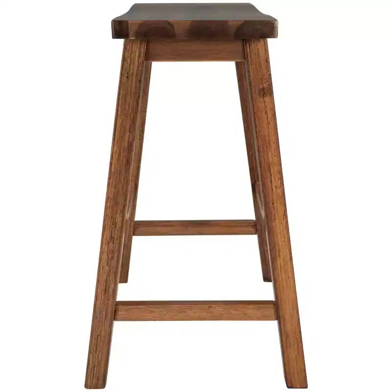 MAYEERTY 2-Piece Farmhouse Counter Height Stools, Rustic Wood Design, Small Kitchen Dining, Walnut