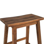 MAYEERTY 2-Piece Farmhouse Counter Height Stools, Rustic Wood Design, Small Kitchen Dining, Walnut