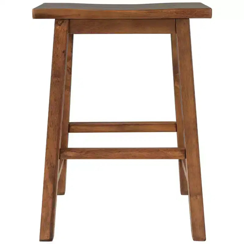 MAYEERTY 2-Piece Farmhouse Counter Height Stools, Rustic Wood Design, Small Kitchen Dining, Walnut