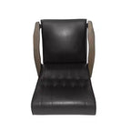 MAYEERTY Chaise d'appoint moderne du milieu du siècle, revêtement en similicuir noir mat, salon chambre à coucher