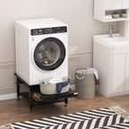 Pieds de lave-linge et sèche-linge de 27 po de largeur avec étagère coulissante, piédestal de lessive de 16 po de hauteur avec patins anti-vibration réglables, bac de récupération et tuyau, 1000 lb