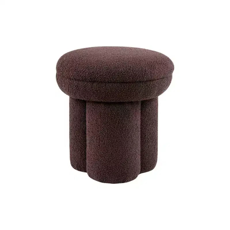 TUYOHW Tabouret d'appoint en forme de champignon, pouf de 44,5 cm avec plateau rond, base piédestal, chaise sans accoudoirs rembourrée en tissu shearling pour salon