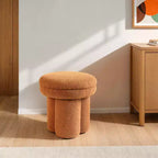 TUYOHW Tabouret d'appoint en forme de champignon, pouf de 44,5 cm avec plateau rond, base piédestal, chaise sans accoudoirs rembourrée en tissu shearling pour salon