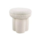 TUYOHW Tabouret d'appoint en forme de champignon, pouf de 44,5 cm avec plateau rond, base piédestal, chaise sans accoudoirs rembourrée en tissu shearling pour salon