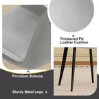 MAYEERTY Lot de 4 chaises de salle à manger modernes, assise en cuir PU marron, pieds en acier au carbone noir, pour maison, restaurant, salle de conférence