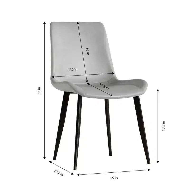 MAYEERTY Lot de 4 chaises de salle à manger modernes, assise en cuir PU marron, pieds en acier au carbone noir, pour maison, restaurant, salle de conférence