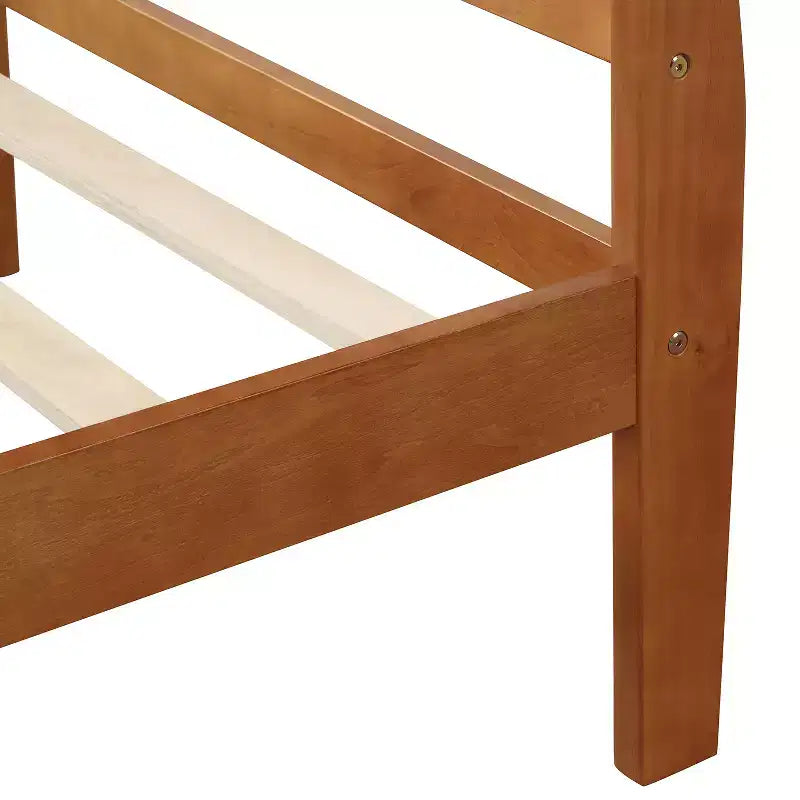 Bellemave Twin Wood Platform Bed Frame with Headboard & Footboard, Solid Wood Slat Support, No Box Spring Needed, Easy Assembly for Kids & Teens