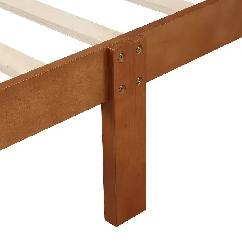 Bellemave Twin Wood Platform Bed Frame with Headboard & Footboard, Solid Wood Slat Support, No Box Spring Needed, Easy Assembly for Kids & Teens