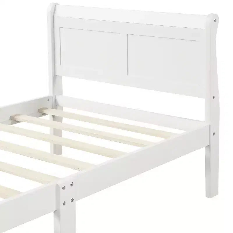 Bellemave Twin Wood Platform Bed Frame with Headboard & Footboard, Solid Wood Slat Support, No Box Spring Needed, Easy Assembly for Kids & Teens