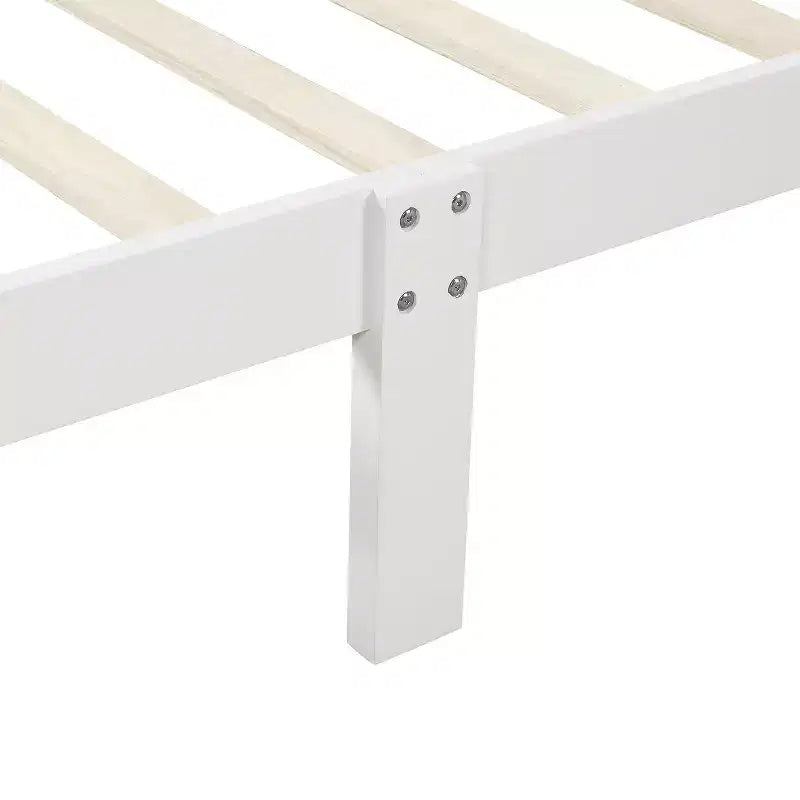 Bellemave Twin Wood Platform Bed Frame with Headboard & Footboard, Solid Wood Slat Support, No Box Spring Needed, Easy Assembly for Kids & Teens