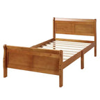 Bellemave Twin Wood Platform Bed Frame with Headboard & Footboard, Solid Wood Slat Support, No Box Spring Needed, Easy Assembly for Kids & Teens