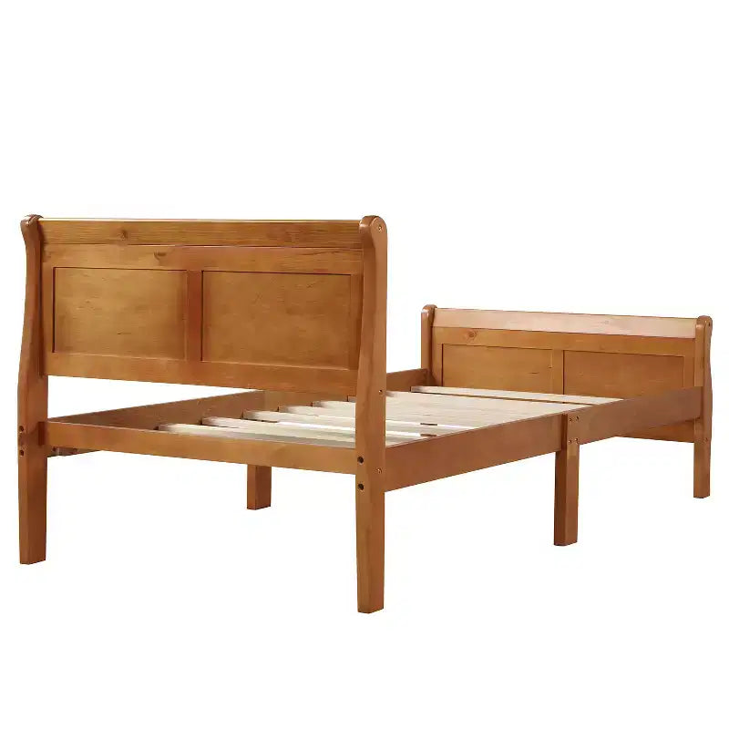Bellemave Twin Wood Platform Bed Frame with Headboard & Footboard, Solid Wood Slat Support, No Box Spring Needed, Easy Assembly for Kids & Teens